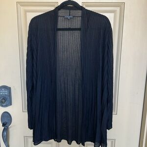 Eileen Fisher Sheer Black duster/open cardigan size 1X